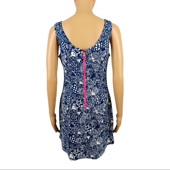 Lilly Pulitzer For Target Womens 4 Dress Blue White Upstream Fish Shift EUC - Picture 4 of 11